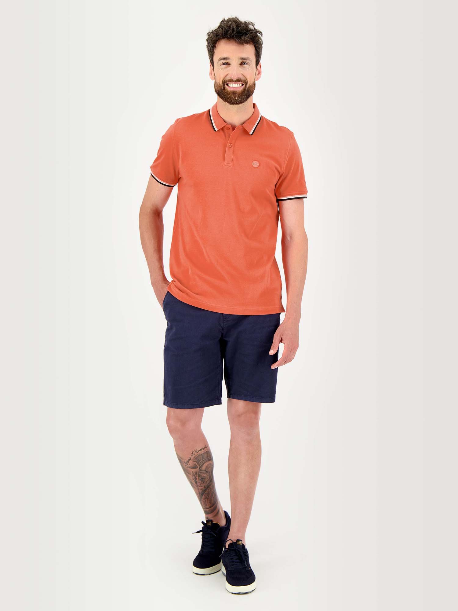 Polo Homme Manches Courtes Coton Biologique Corail