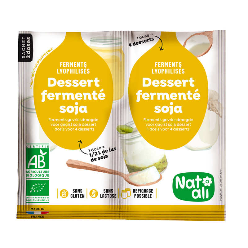 Ferments lyophilisés bio pour dessert ou yaourt au soja