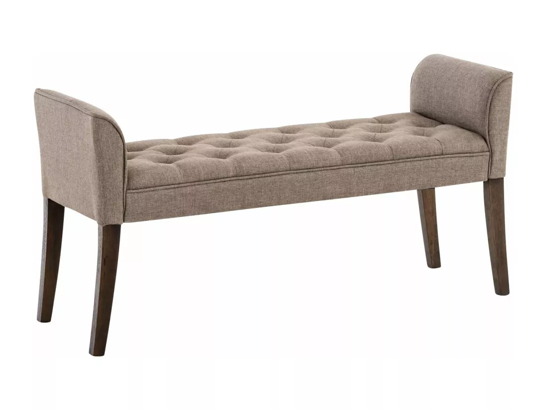 Banc banquette capitonné en bois marron 133 x 43 x 64 cm BAN10100