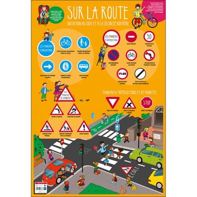Bouchut - Poster pédagogique effaçable - 52 x 76 cm - Code de la route
