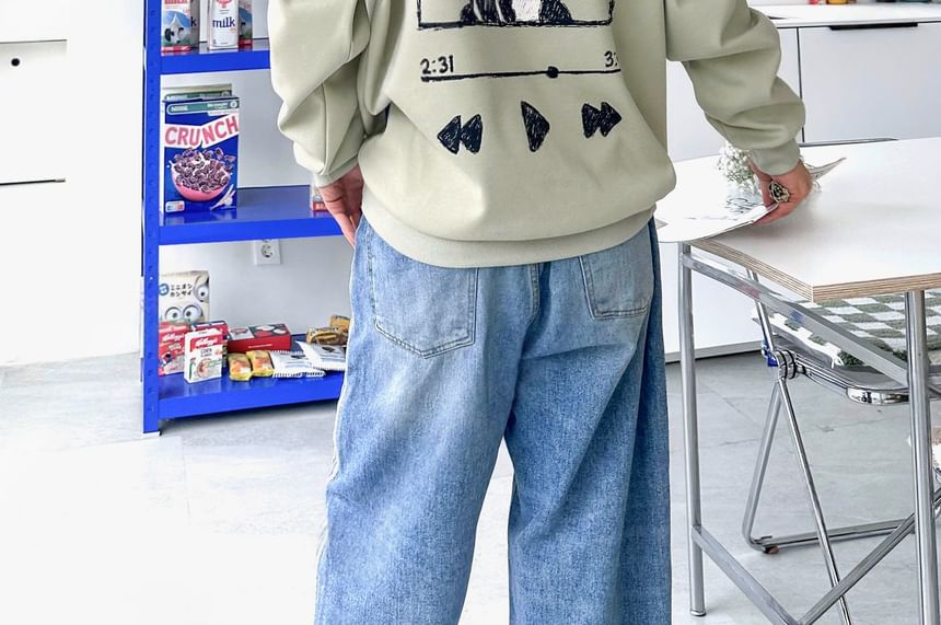 SeoulPop - Losse sweatshirt met hondenprint