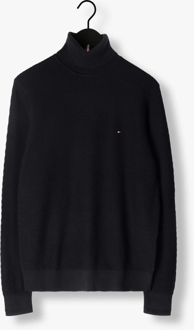 TOMMY HILFIGER donkerblauwe tommy hilfiger coltrui rectangular structure roll nk