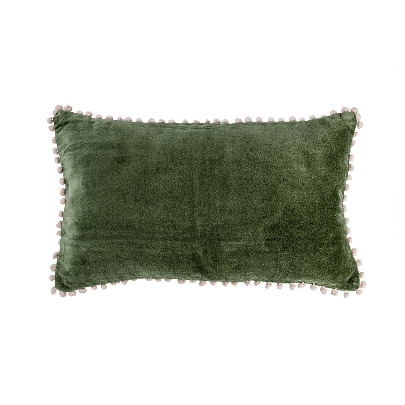 Febronie Housse de coussin en velours Avoriaz vert kaki - 50x30 cm