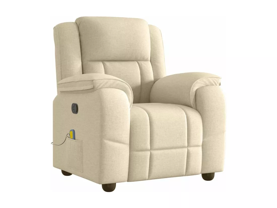 Fauteuil de massage inclinable Crème Tissu