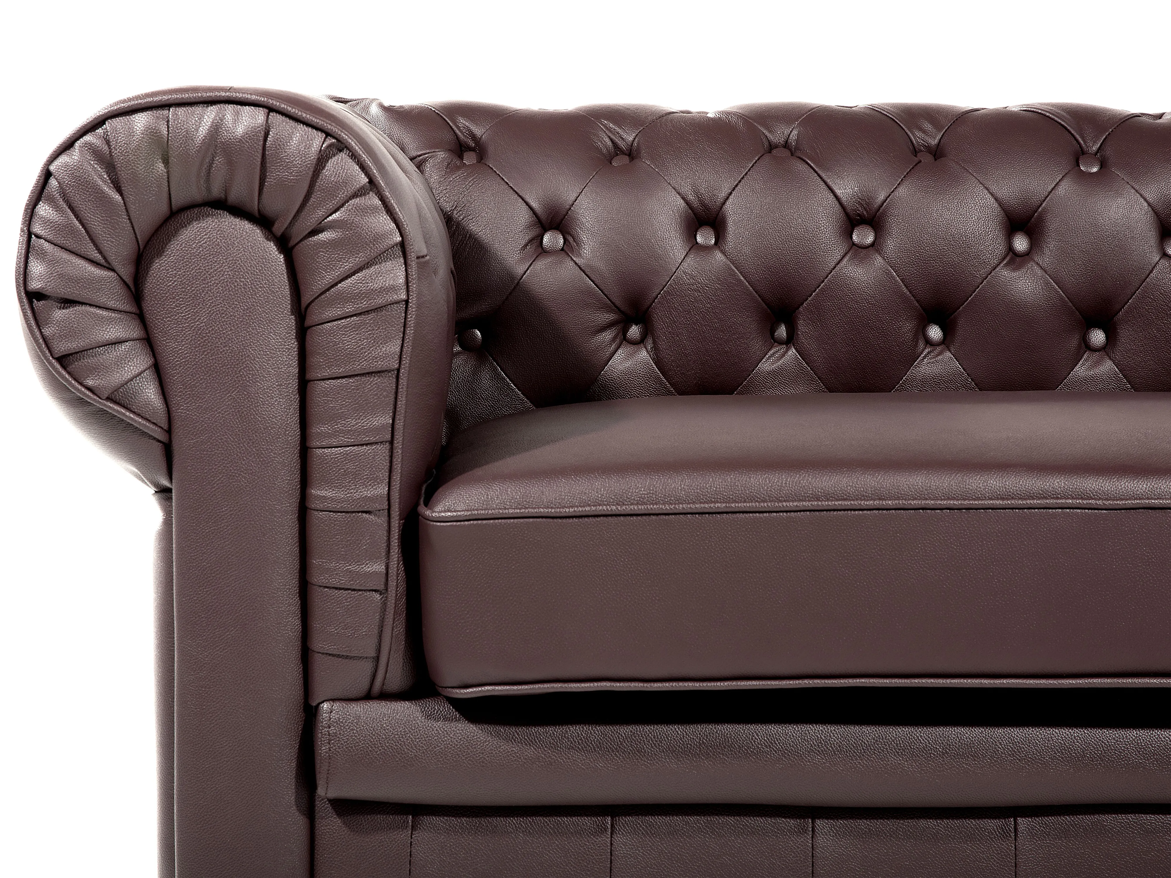 Bank 3-zits CHESTERFIELD Leer Bruin