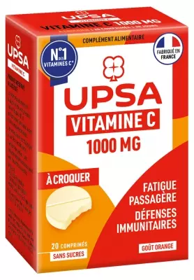 Vitalité Vitamine C 1000 mg - 20 Comprimés à Croquer