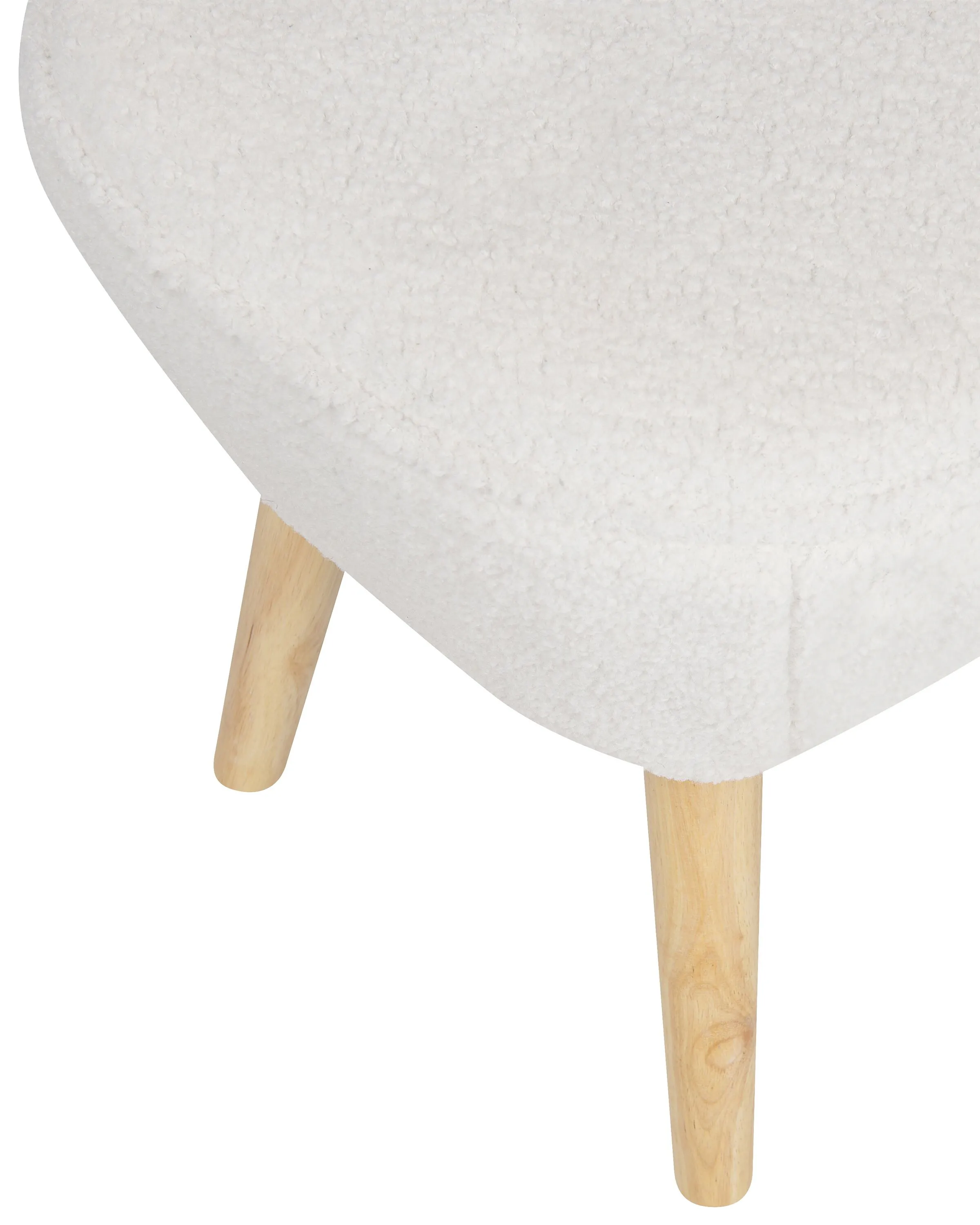 Fauteuil TUMBA met voetenbank Bouclé Wit