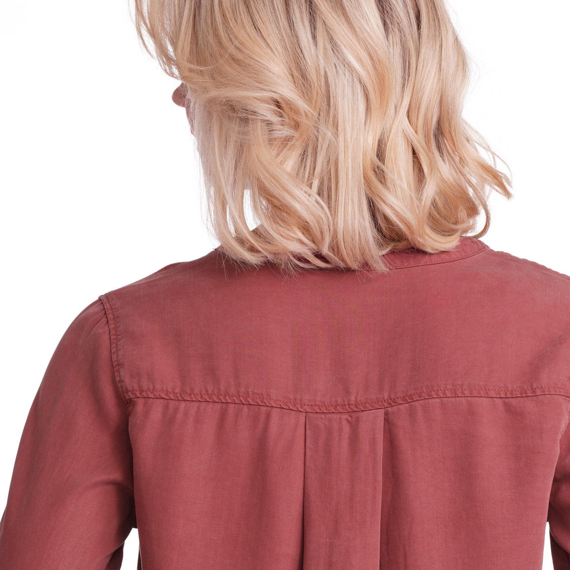 Gina Collection Damen Bluse mit zwei Brusttaschen dunkelrot