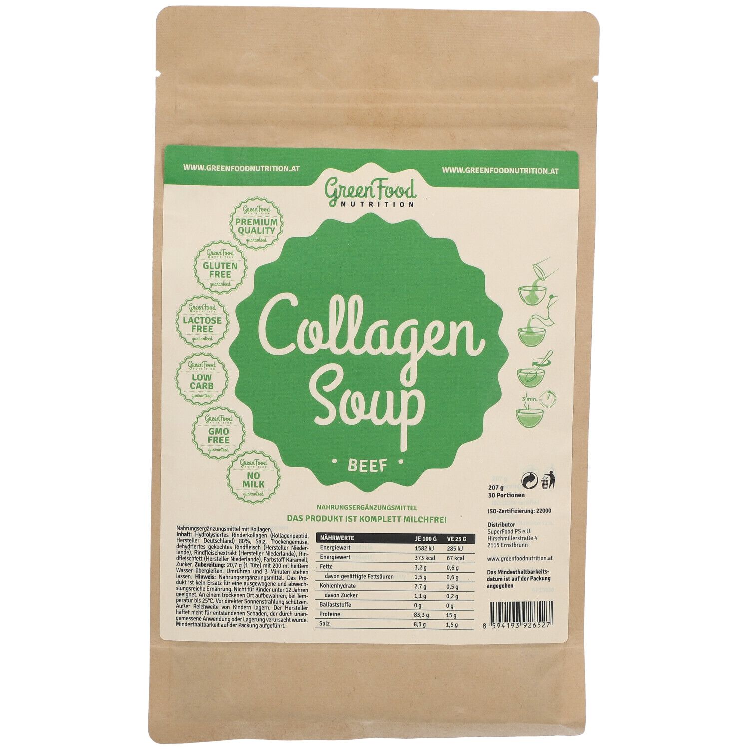 GreenFood Nutrition Collagen Suppe Beef