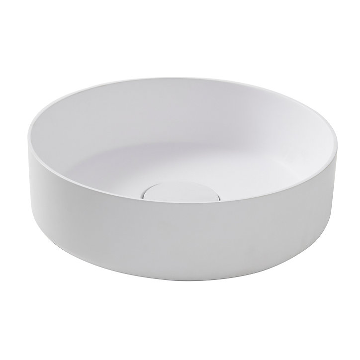 Vasque à poser ronde résine blanche GoodHome Apanas