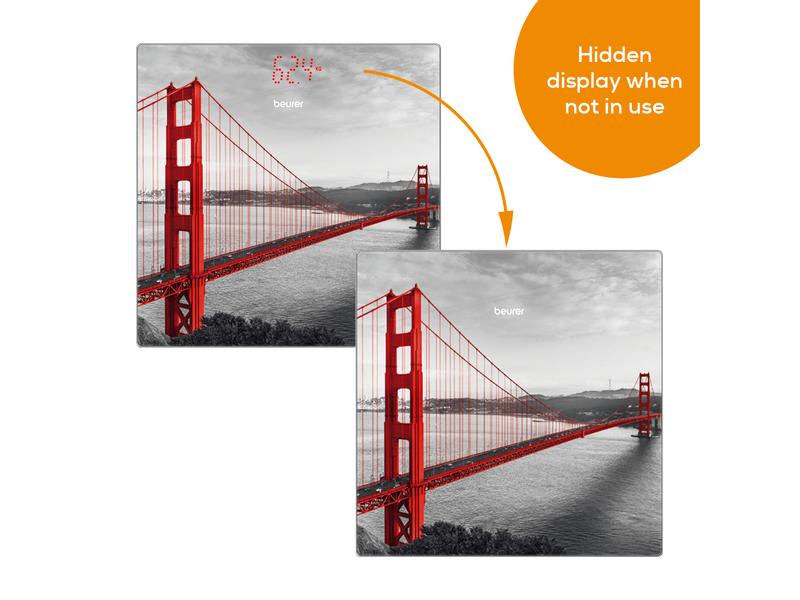Beurer Personenwaage GS 215 San Francisco Grau; Rot Glaswaage