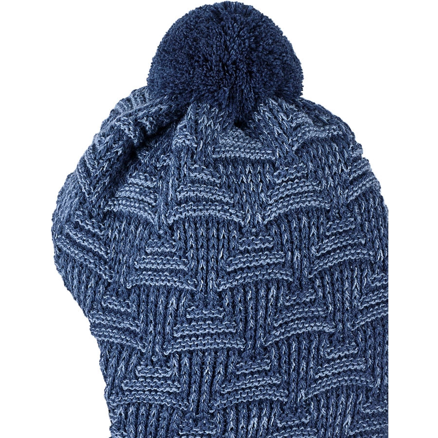 Sterntaler Schal-Strickmütze Raute mittelblau