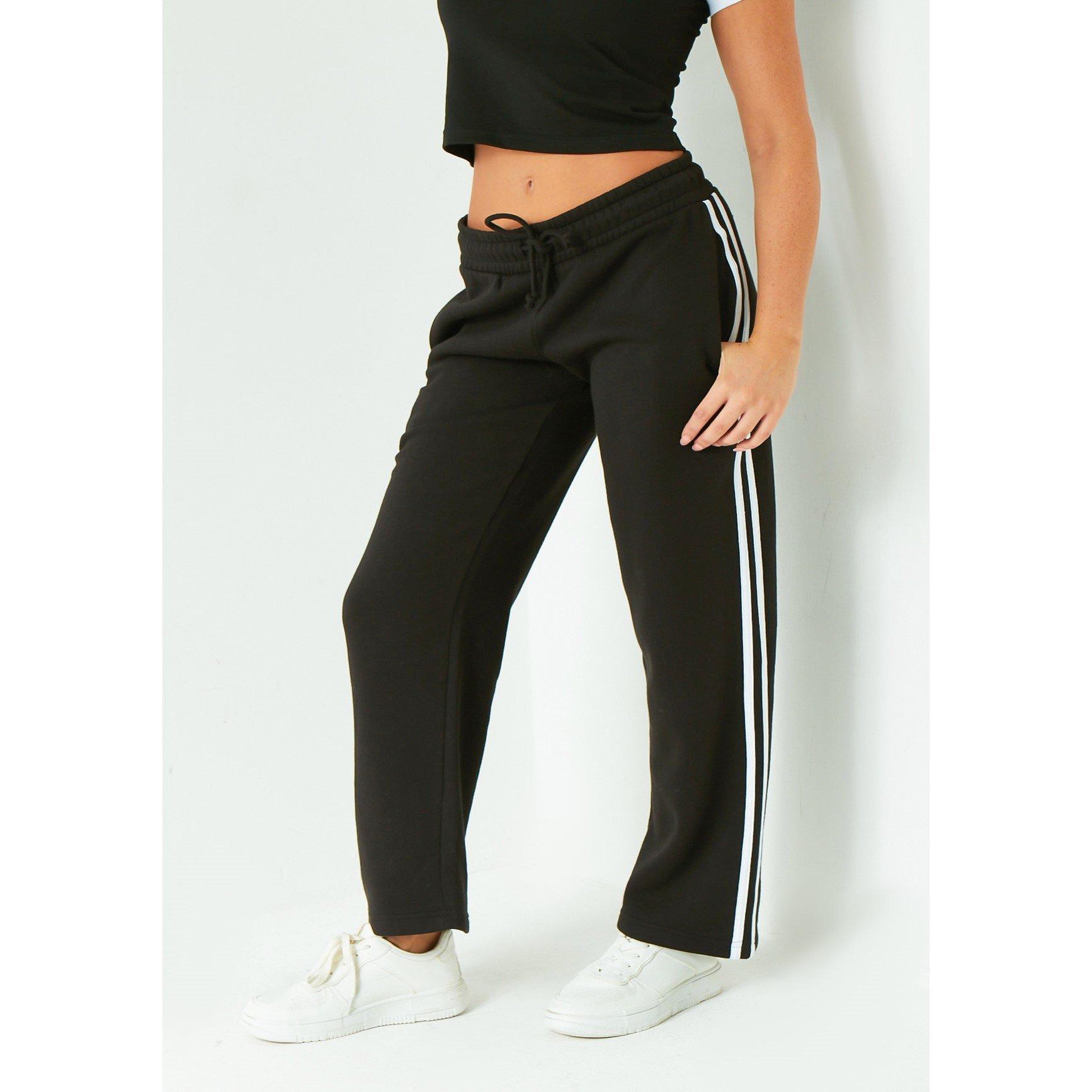 Missy Empire ME Contrast Side Stripe Wide Leg Jogging Bottoms Womens