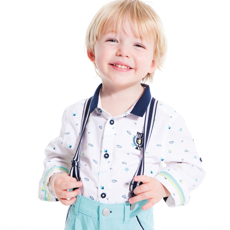 Chemise imprimée Yacht Club blanche bébé garçon