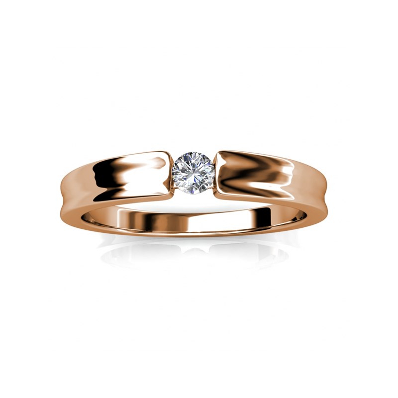 Bague Simplicity - Or Rosé et Cristal