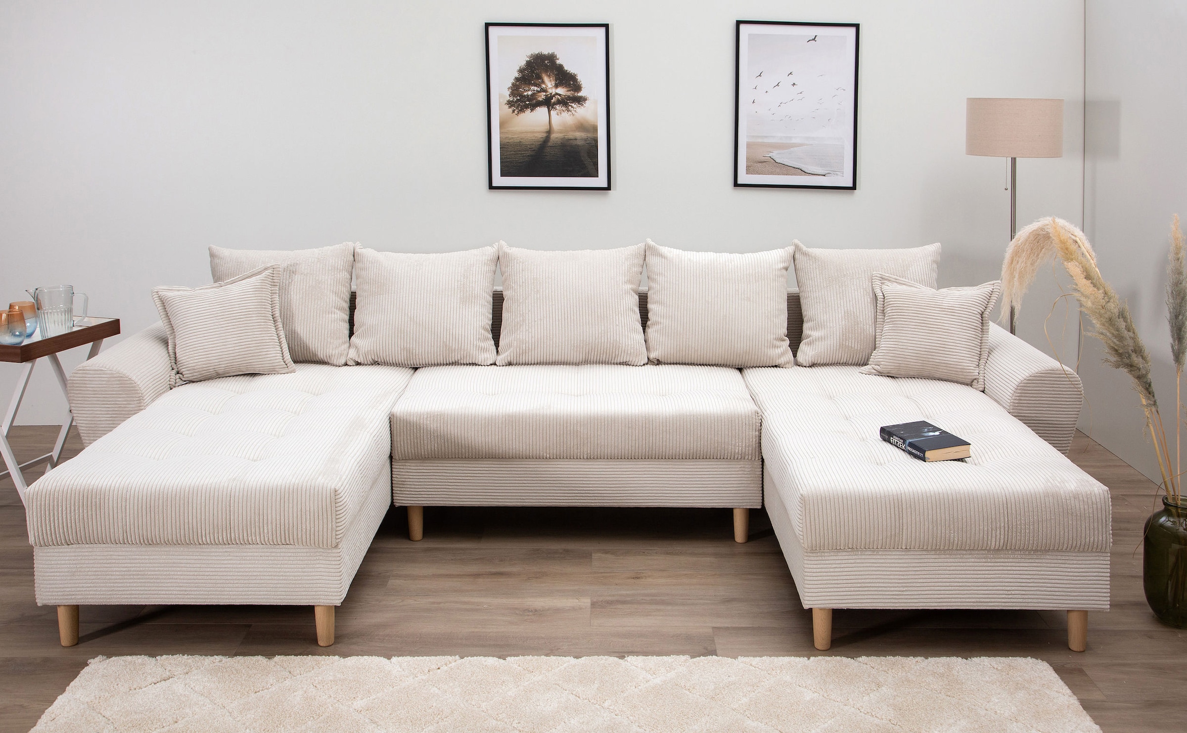 COLLECTION AB Wohnlandschaft »Raisa U-Form« mit Federkern, Kissen und Steppung im Sitzbereich