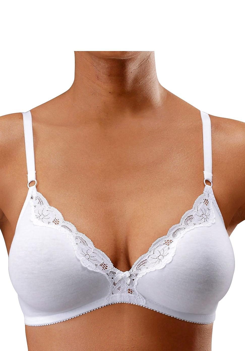 petite fleur Bralette-BH, 2 Stücker Packung, ohne Bügel aus Baumwolle mit Spitze