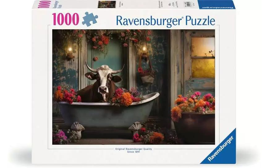 Puzzle The cow in the bathtub 1000 TeileKlassisches Puzzlespiel mit Premium-Qualität