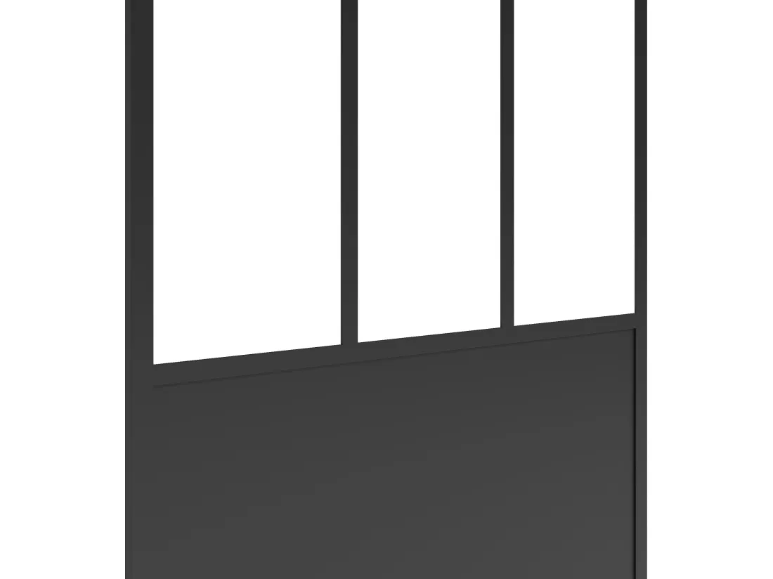 Paroi de douche à l'italienne style atelier - Noir mat - 140 x 200 cm - URBANIK
