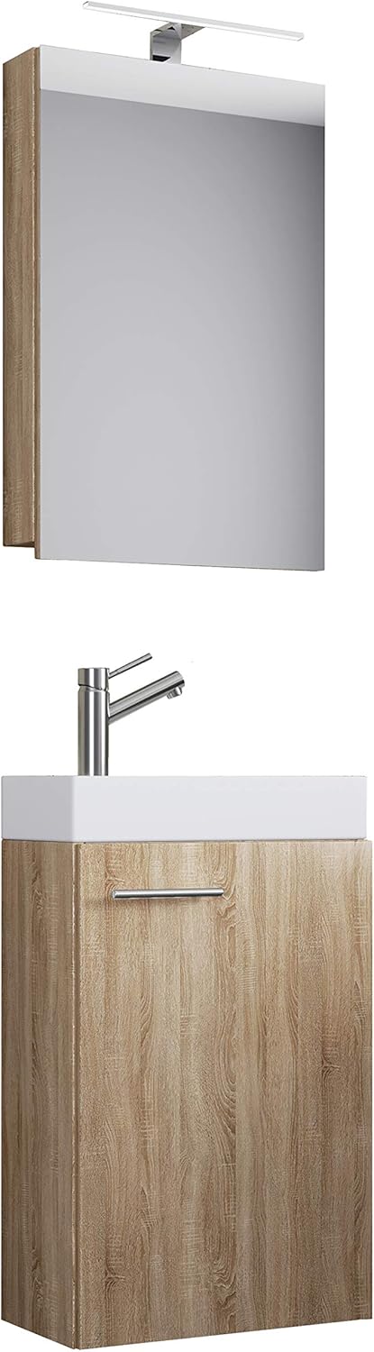 3-TLG Set | Waschplatz für Gäste WC | Gästebad | Waschtisch Toilette | Badmöbel Badezimmer Set - Slito SC