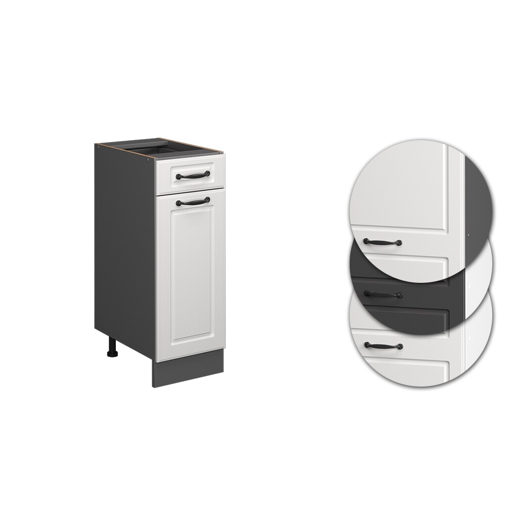 Vicco Schubunterschrank Küchenschrank Küchenzeile R-Line Landhaus 30 cm Anthrazit Weiß Tür Schublade
