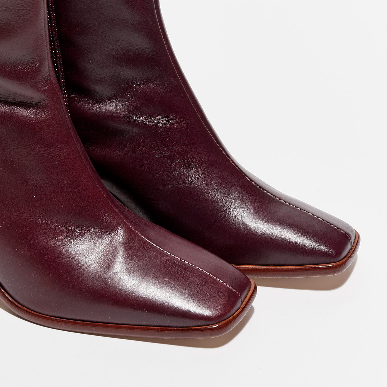 Alohas Bottes en Cuir Mae bordeaux - Talon 8 cm