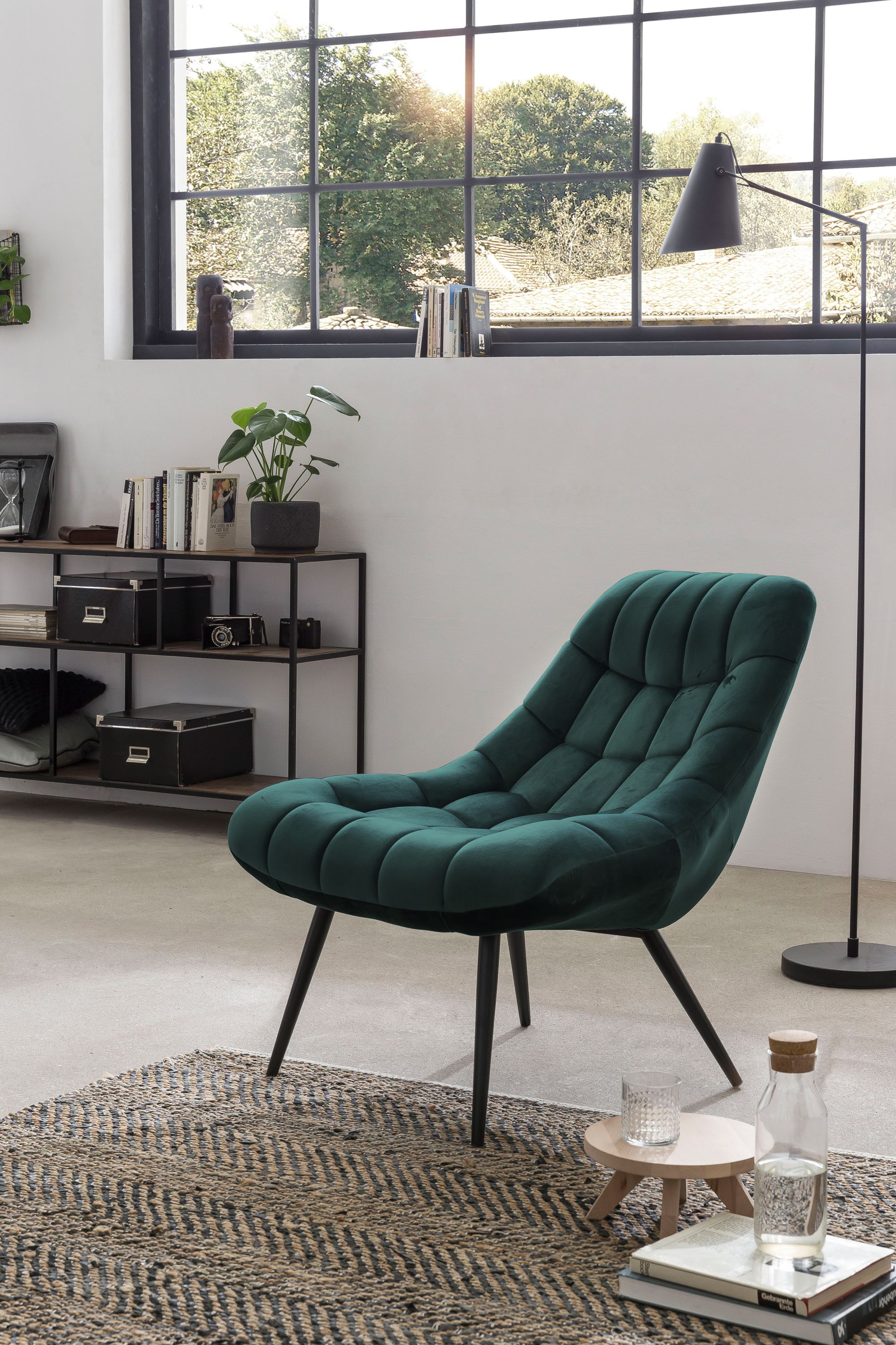 Sessel XXL Samt grün Relaxsessel Polstersessel Ohrensessel Loungesessel