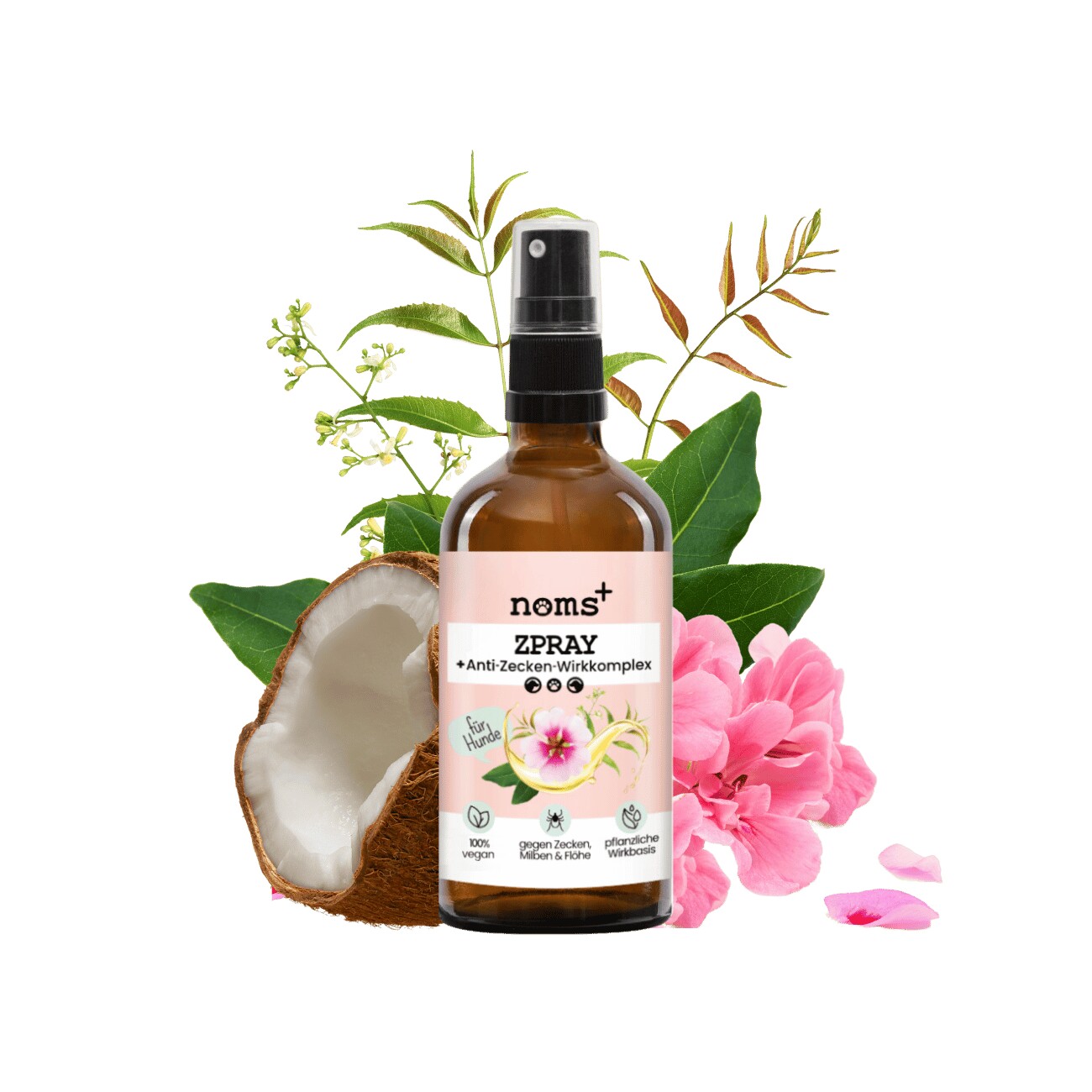 noms+ Zpray für Hunde gegen Zecken, Flöhe, Milben & Mücken 100ml