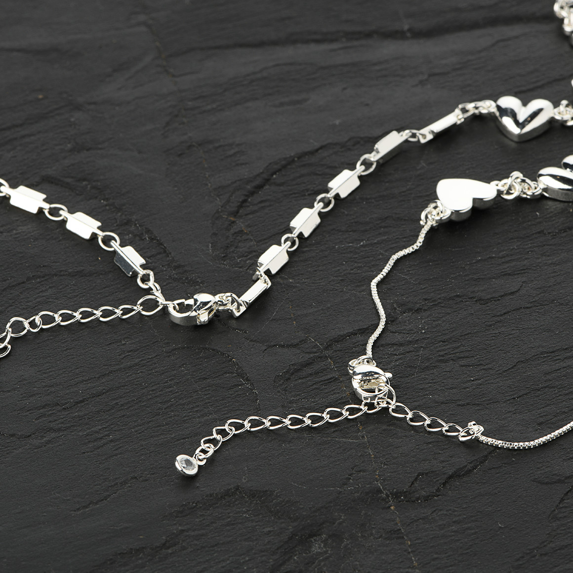 Gina Benotti Damen Kette und Anhänger mit Herzen silber