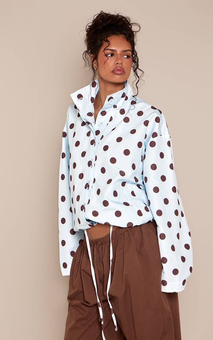 Bleu Layette Veste Boutonnée À Pois