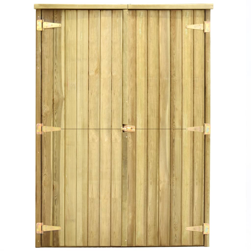 Casinha de ferramentas de jardim vidaXL, madeira de pinho impregnada, 123x50x171 cm