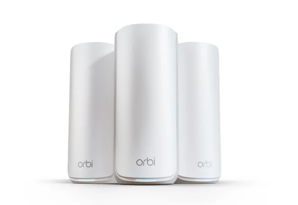 NETGEAR Orbi 870 Series RBE873 - Wi-Fi-system - (router, 2 extendere) - op til 9000 sq.ft - mesh 10GbE, 2.5GbE, Wi-Fi 7 Multi-Band