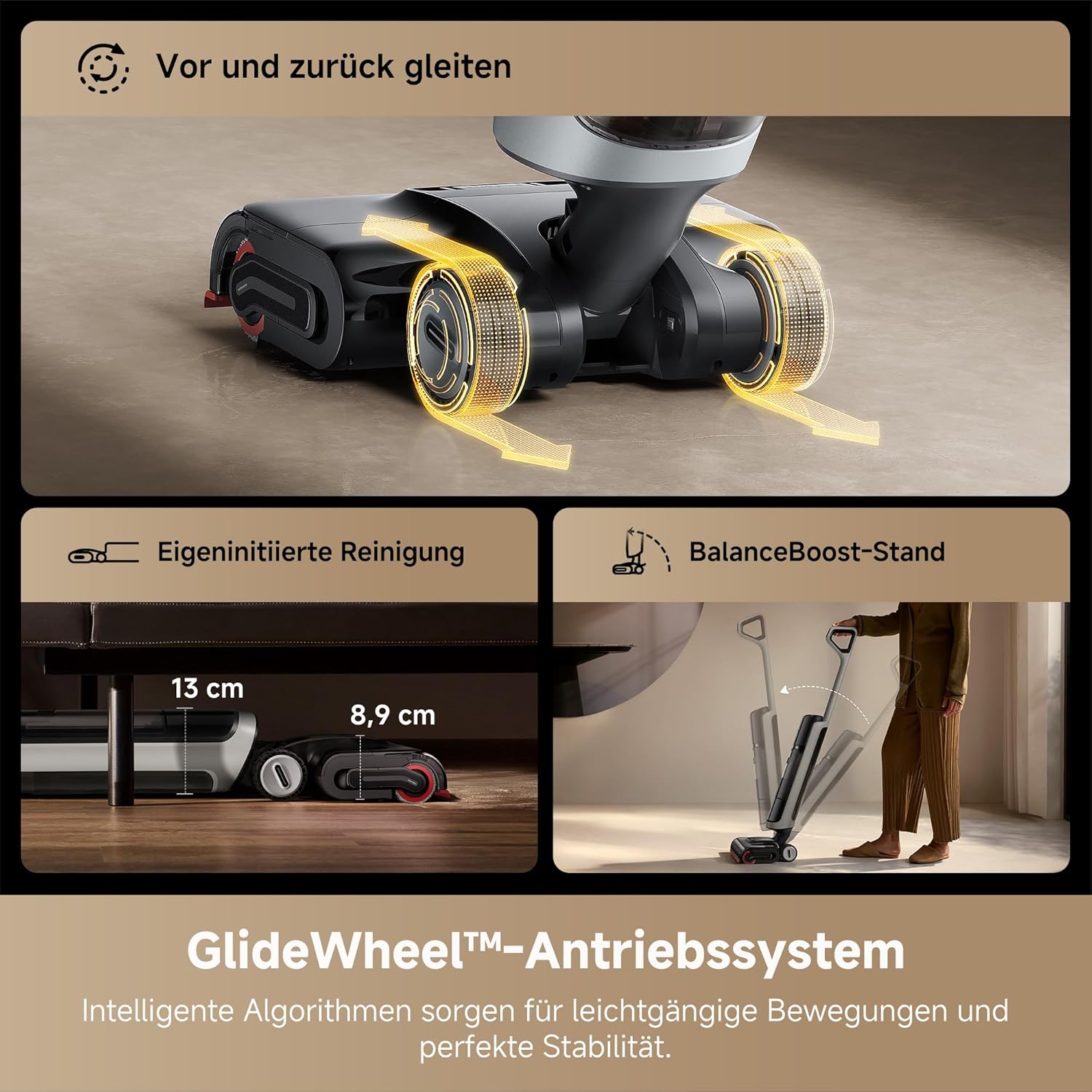 dreame H15 Pro Heat Nass- und Trockensauger, 85° C Wasser, GapFree AI-Roboterarm, RGB-Erkennung, 22.000 Pa Saugleistung, Haarentwirrung, 100° C Bürstenreinigung, 5 Min. 90° C Trocknung, App-Steuerung
