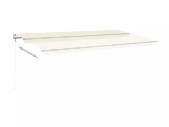 Auvent manuel rétractable avec LED 6x3 m Crème