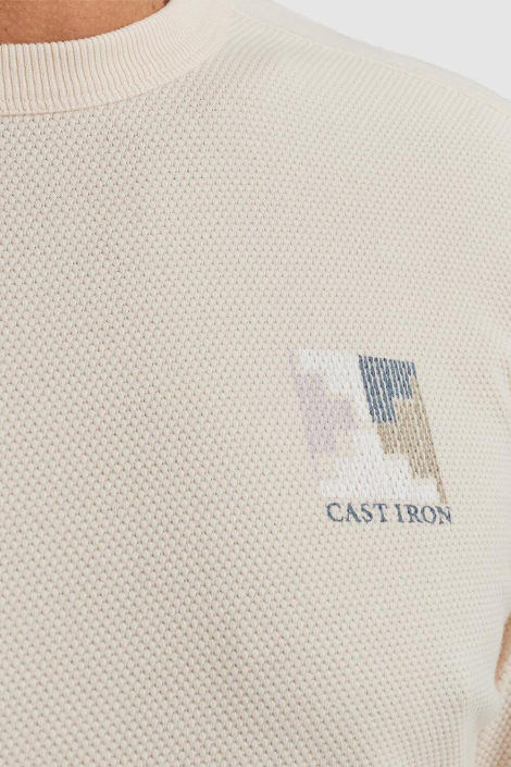 Cast Iron ecru heren t-shirt