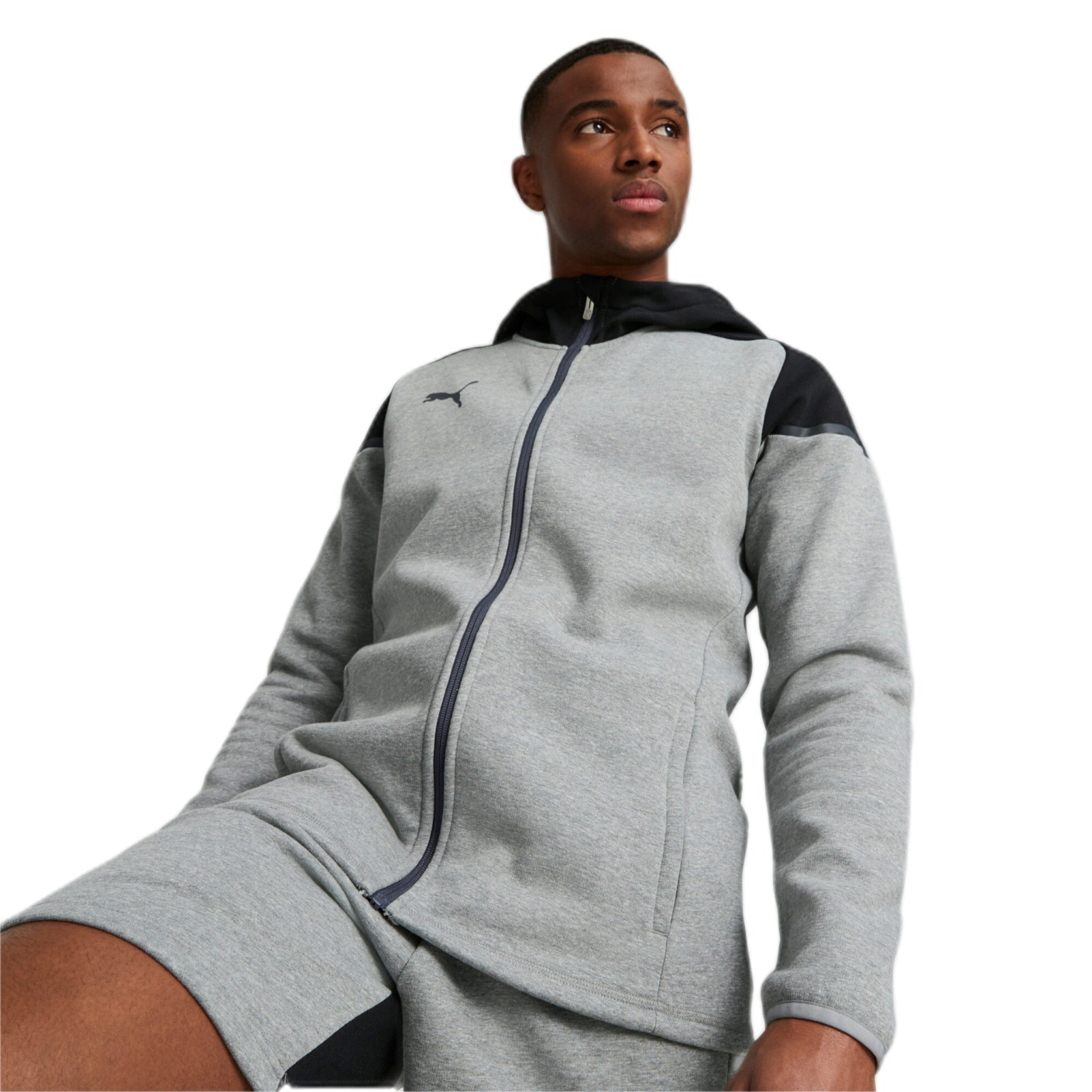 PUMA TeamCup Casual Vest Grijs Zwart Donkergrijs