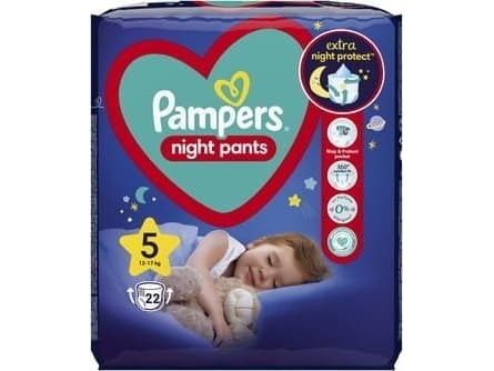 Pampers Pieluchomajtki Night Pants 5, 12-17 kg, 22 szt.