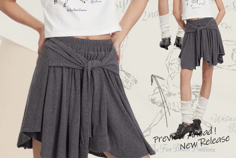 Nariele - Korte mouw ballet- en letterprint slim-fit crop top