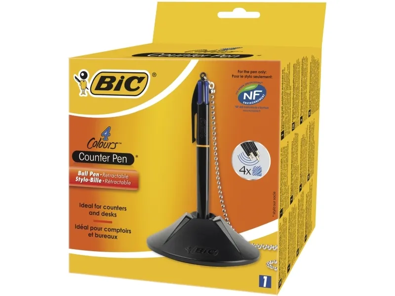 Counter Pen BIC 4 Colours Kuglepen Medium blå