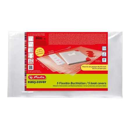 Herlitz easy.cover 5 flexible Buchhüllen im Polybeutel
