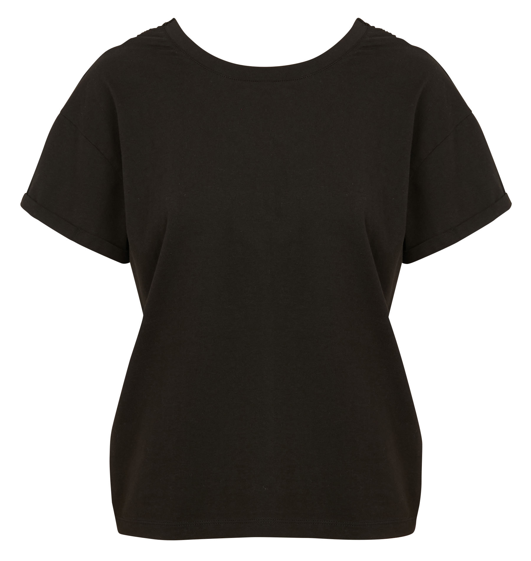 Tee-shirt réversible dentelle en coton | Noir