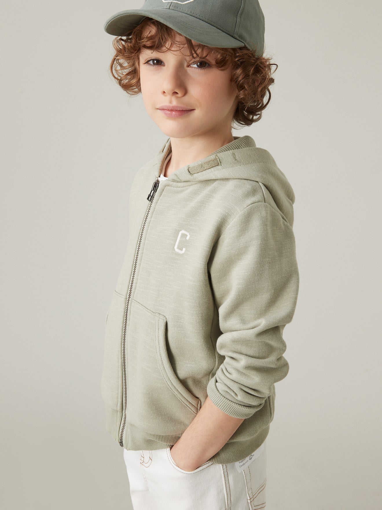 Sweat zippé garçon à capuche