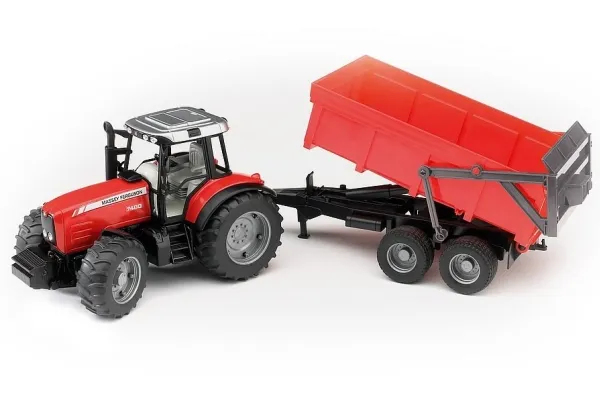 Bruder Massey Ferguson 7480 tractor with tipping trailer toy