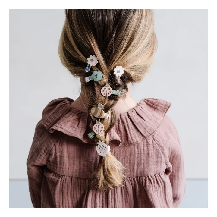 Mimi & Lula Lot 8 Mini Barrettes Bee & Ladybird | Crème