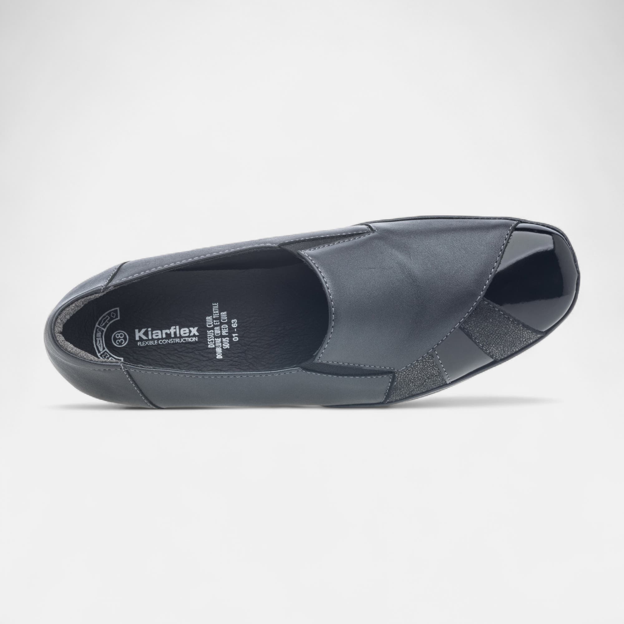 Escarpins pieds sensibles Femme en cuir plomb