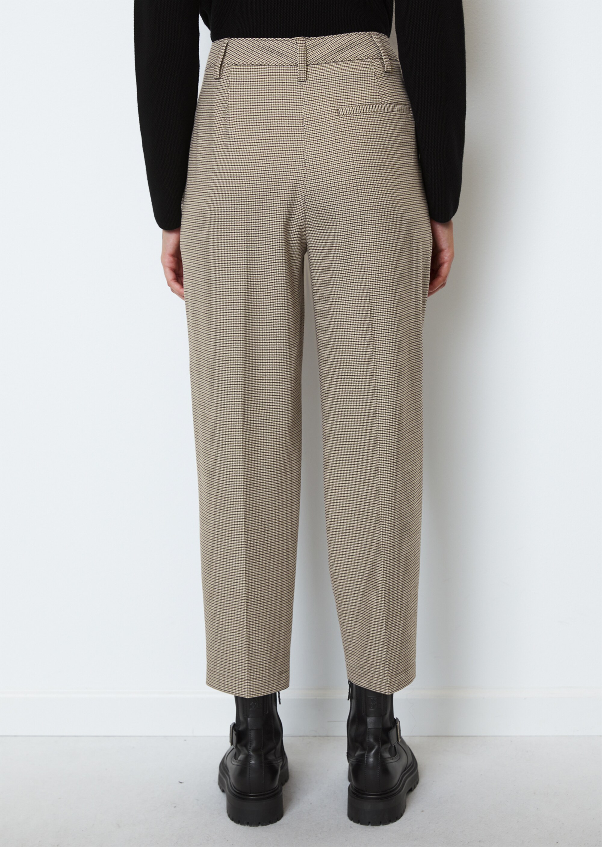 Feingemusterte Flanell-Chino tapered mit reycelten Materialien