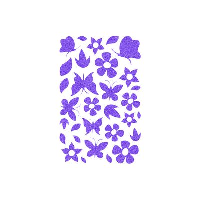 Maildor - 2 feuilles gommettes fleurs - violet