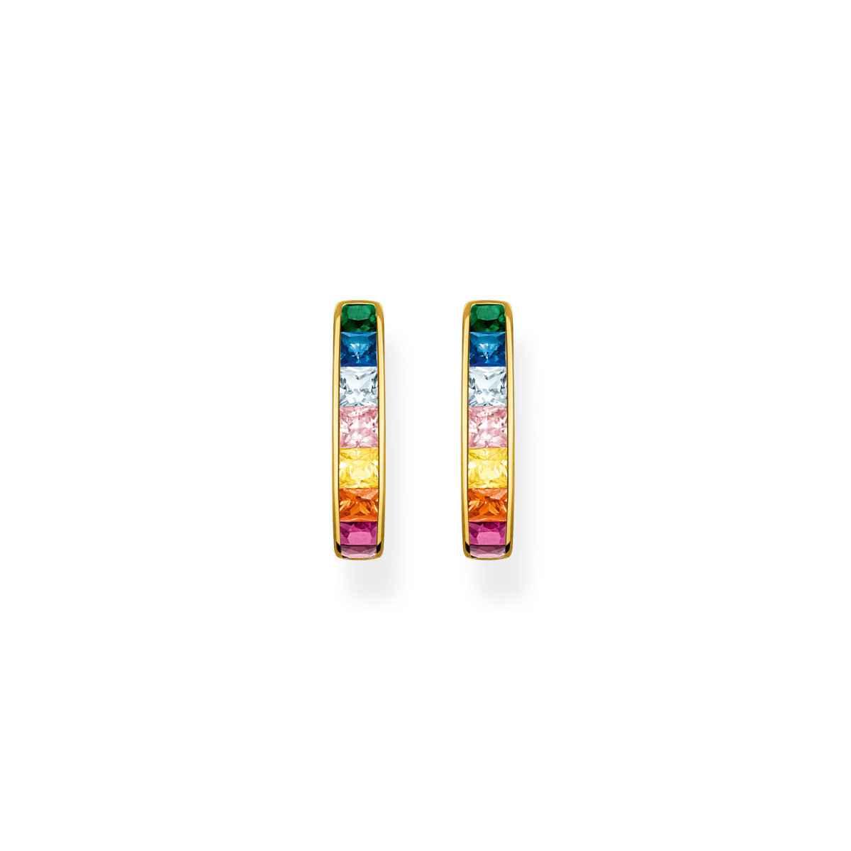 Créoles THOMAS SABO argent 925 doré zirconias multicolores