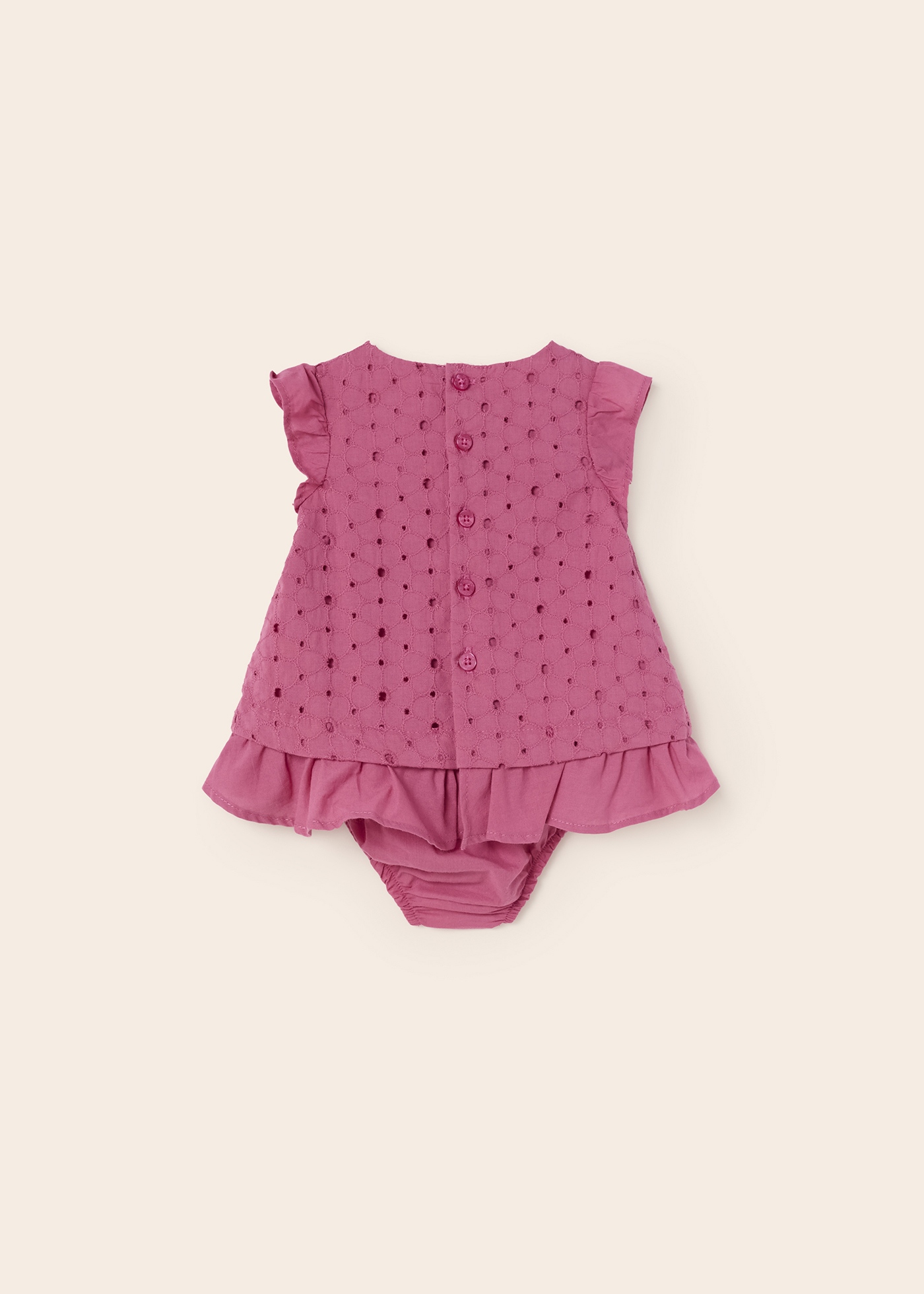 Vestido perfurado com capa de fralda de algodão para recém-nascido