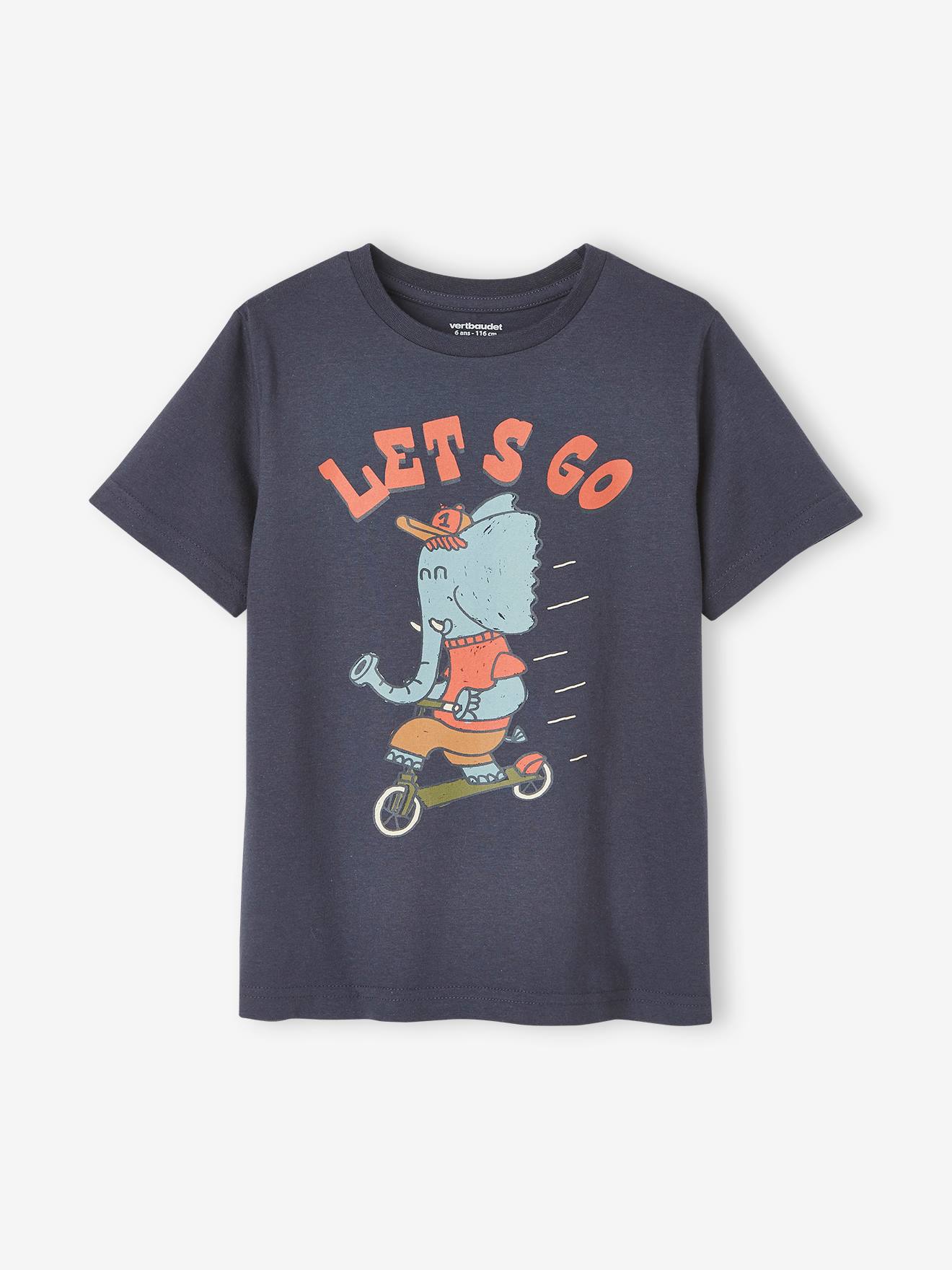 Camiseta infantil masculina com estampa divertida de animais, cinza mesclado.
